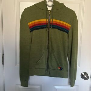Aviator Nation - 5-stripe Hoodie (Jungle Green, Unisex S)